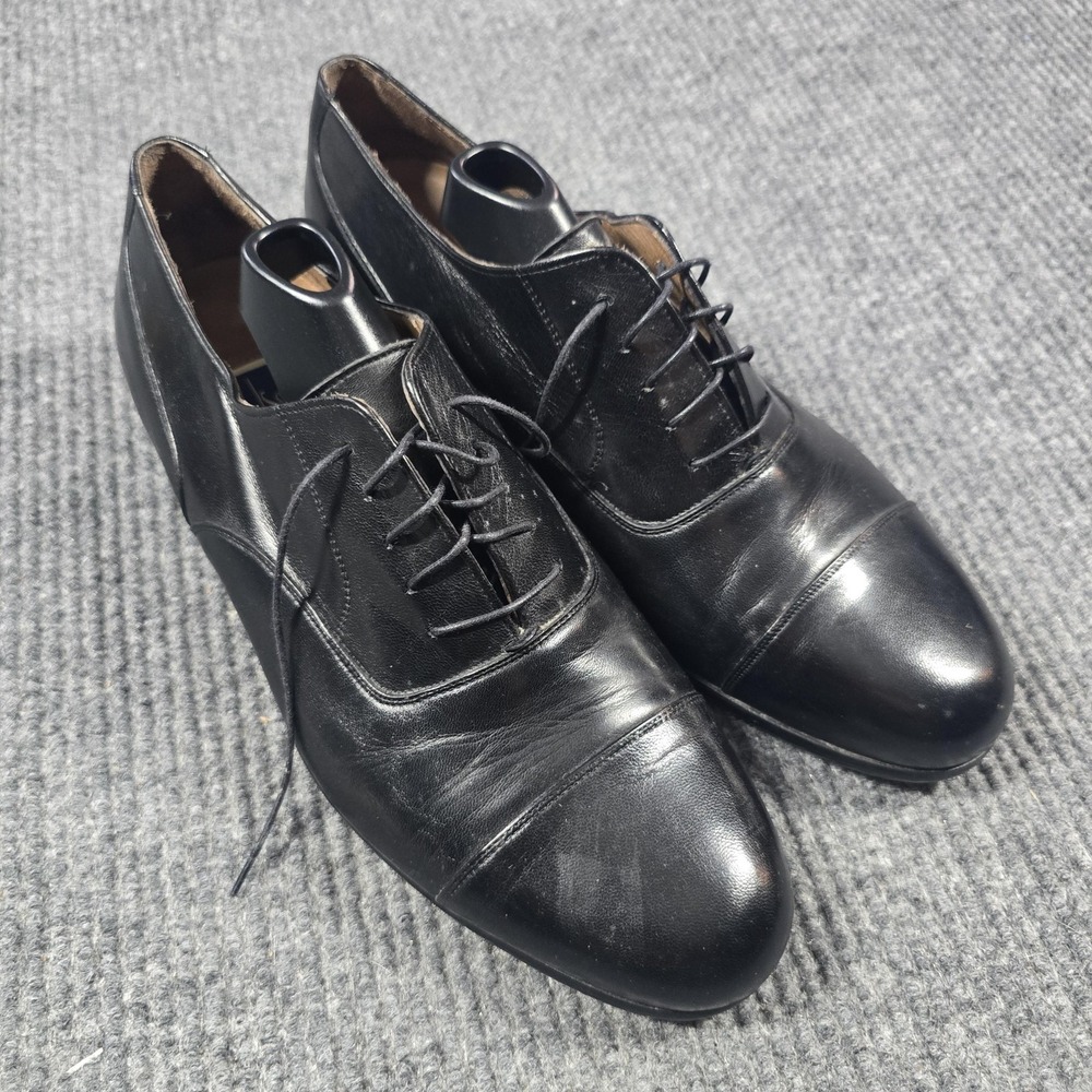 Bragano Cole Haan Shoes‎ Mens Size 12 Black Oxford Cap Toe Italian Leather Dress